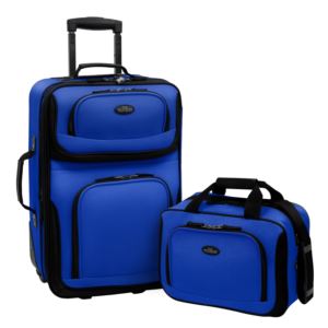 U.S. Traveler RIO 2-Piece Expandable Carry-On Luggage Set in Blue