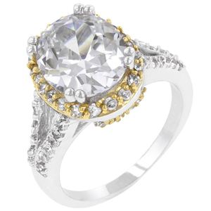 Gold Trimmed Engagement Ring- 