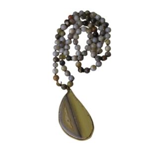 Agate Natural Stone Pendant Necklace