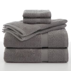 Essentials 6pc Cotton Towel Set Momument Gray