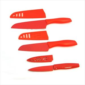 Santoku Set with Parer (Red)