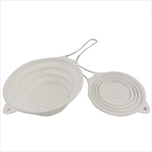 8" & 10" Silicone Colanders (White)