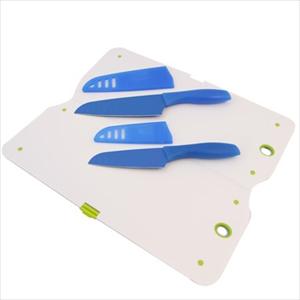 Santoku Set with Cutting Board (Blue)