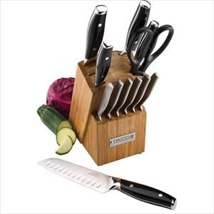 13-Pc Dual Rivet Cutlery Set w/ Block