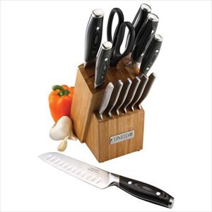 14-Pc Dual Rivet Cutlery Set w/ Block