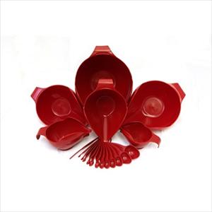 18PC BOWL & MEASURING SET (EMPIRE RED)