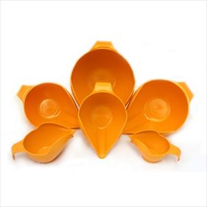 6PC BOWL SET, 1-2-4-6-8-12 CUP (TANGERINE)