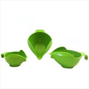 3PC BOWL SET, 1-2-4 CUP (GREEN APPLE)